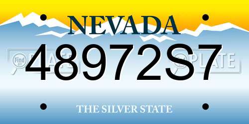 48972S7 Nevada License Plate