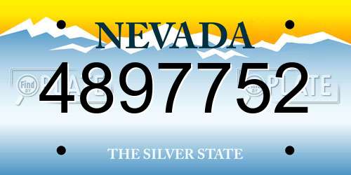 4897752 Nevada License Plate