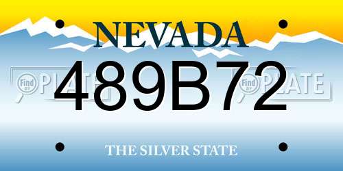 489B72 Nevada License Plate