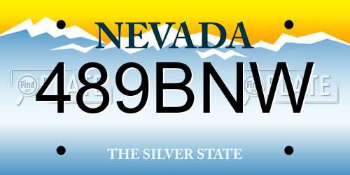 489BNW Nevada License Plate