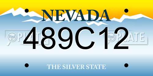 489C12 Nevada License Plate
