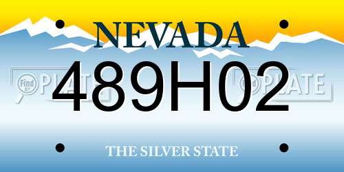 489H02 Nevada License Plate