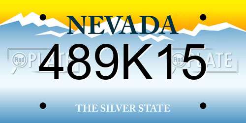 489K15 Nevada License Plate