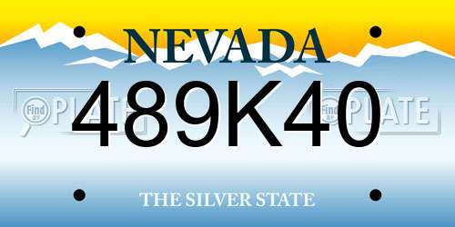 489K40 Nevada License Plate