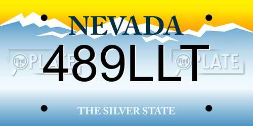 489LLT Nevada License Plate