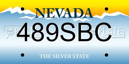 489SBC Nevada License Plate