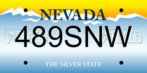 489SNW Nevada License Plate