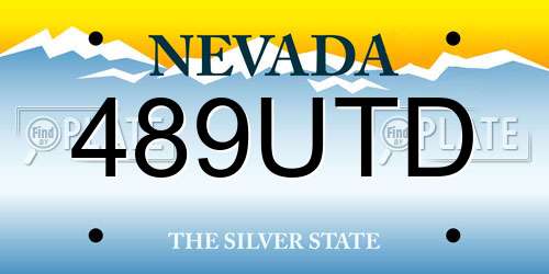 489UTD Nevada License Plate
