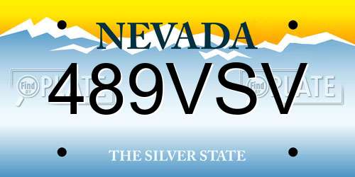 489VSV Nevada License Plate