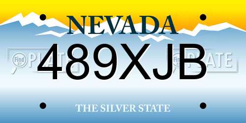 489XJB Nevada License Plate