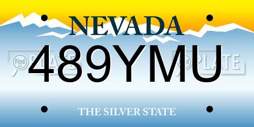 489YMU Nevada License Plate