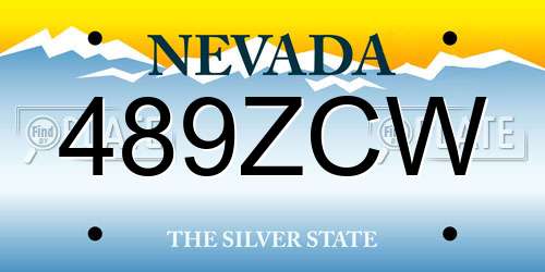 489ZCW Nevada License Plate