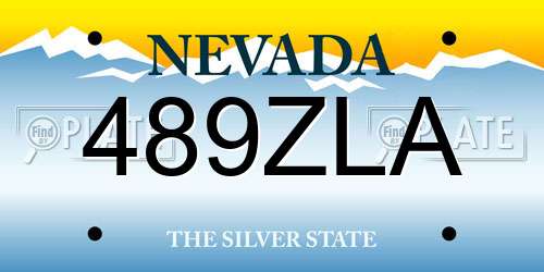489ZLA Nevada License Plate
