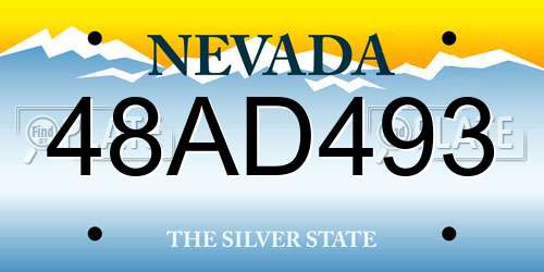 48AD493 Nevada License Plate