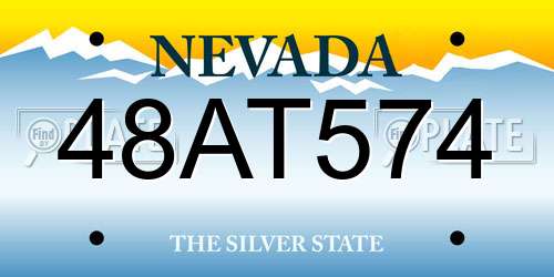 48AT574 Nevada License Plate