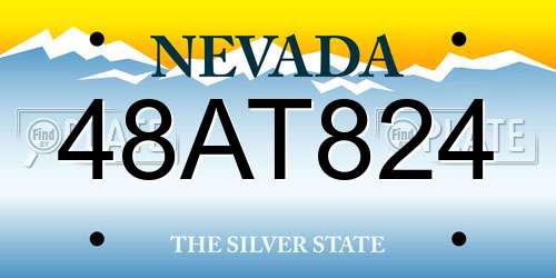 48AT824 Nevada License Plate