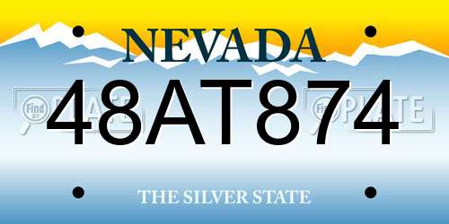 48AT874 Nevada License Plate