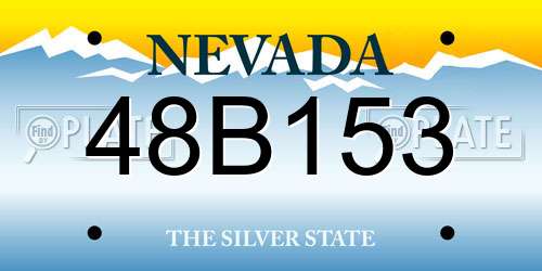 48B153 Nevada License Plate