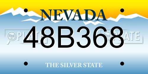 48B368 Nevada License Plate