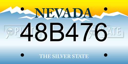 48B476 Nevada License Plate