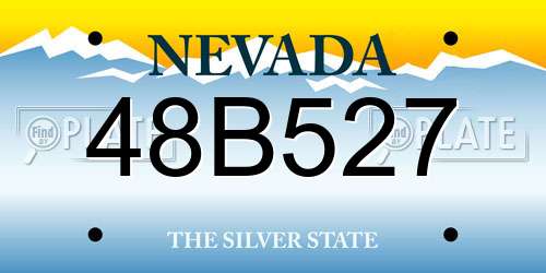 48B527 Nevada License Plate