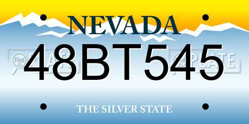 48BT545 Nevada License Plate