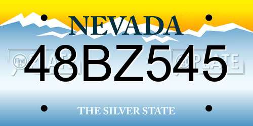 48BZ545 Nevada License Plate