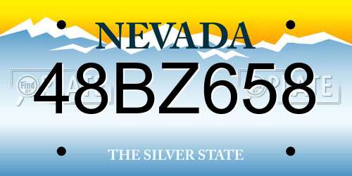 48BZ658 Nevada License Plate