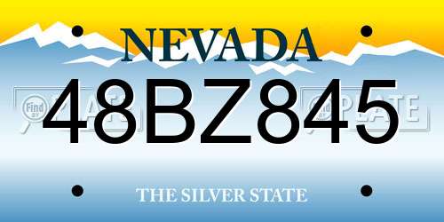 48BZ845 Nevada License Plate