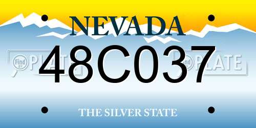 48C037 Nevada License Plate