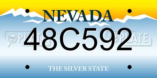 48C592 Nevada License Plate