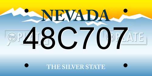 48C707 Nevada License Plate