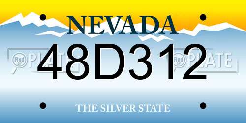 48D312 Nevada License Plate