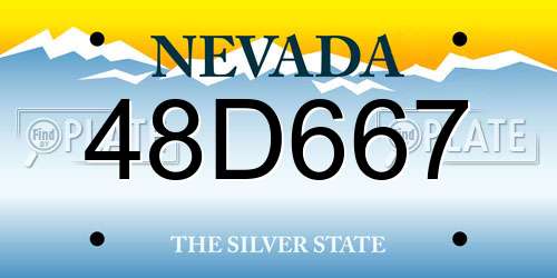 48D667 Nevada License Plate