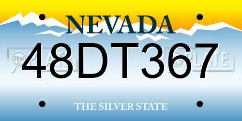 48DT367 Nevada License Plate