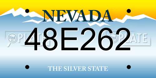 48E262 Nevada License Plate