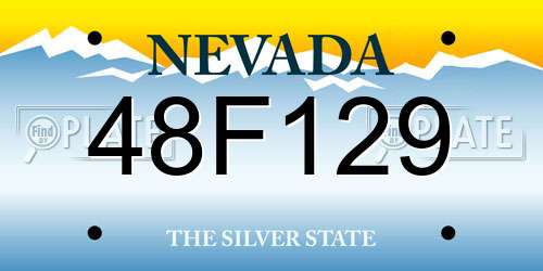 48F129 Nevada License Plate