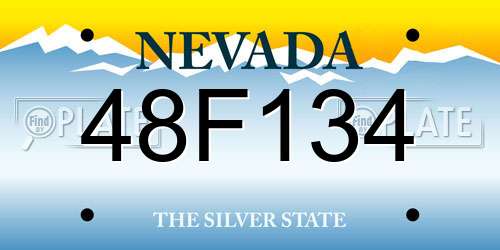 48F134 Nevada License Plate