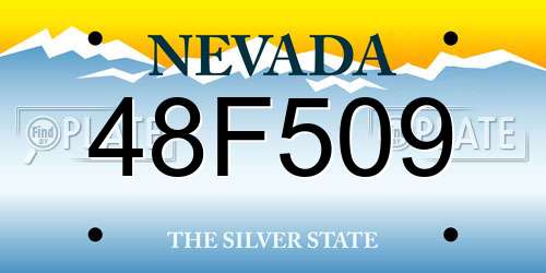 48F509 Nevada License Plate