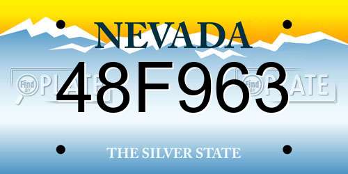 48F963 Nevada License Plate