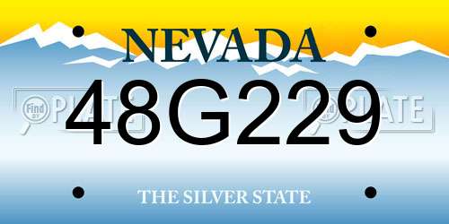 48G229 Nevada License Plate
