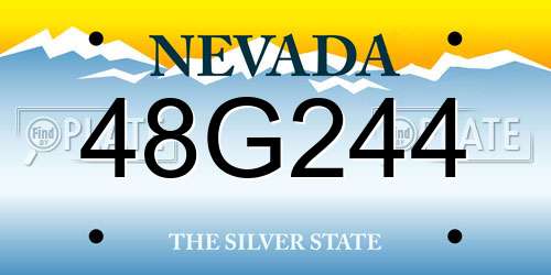 48G244 Nevada License Plate