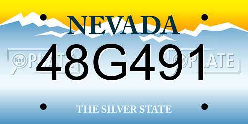 48G491 Nevada License Plate