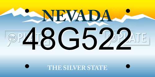 48G522 Nevada License Plate