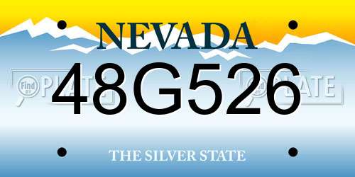 48G526 Nevada License Plate