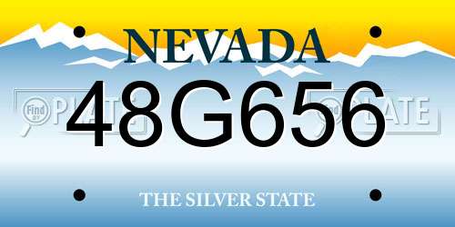 48G656 Nevada License Plate