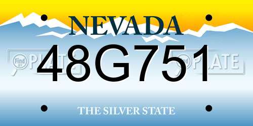 48G751 Nevada License Plate