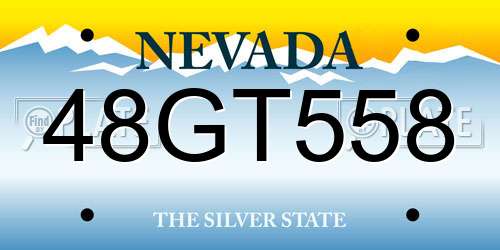 48GT558 Nevada License Plate
