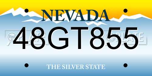 48GT855 Nevada License Plate