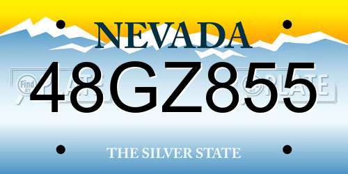 48GZ855 Nevada License Plate